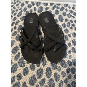 Teva Olowahu Flip Flop Sandals Criss Cross Webbing Mush Topsole Size 9 Black